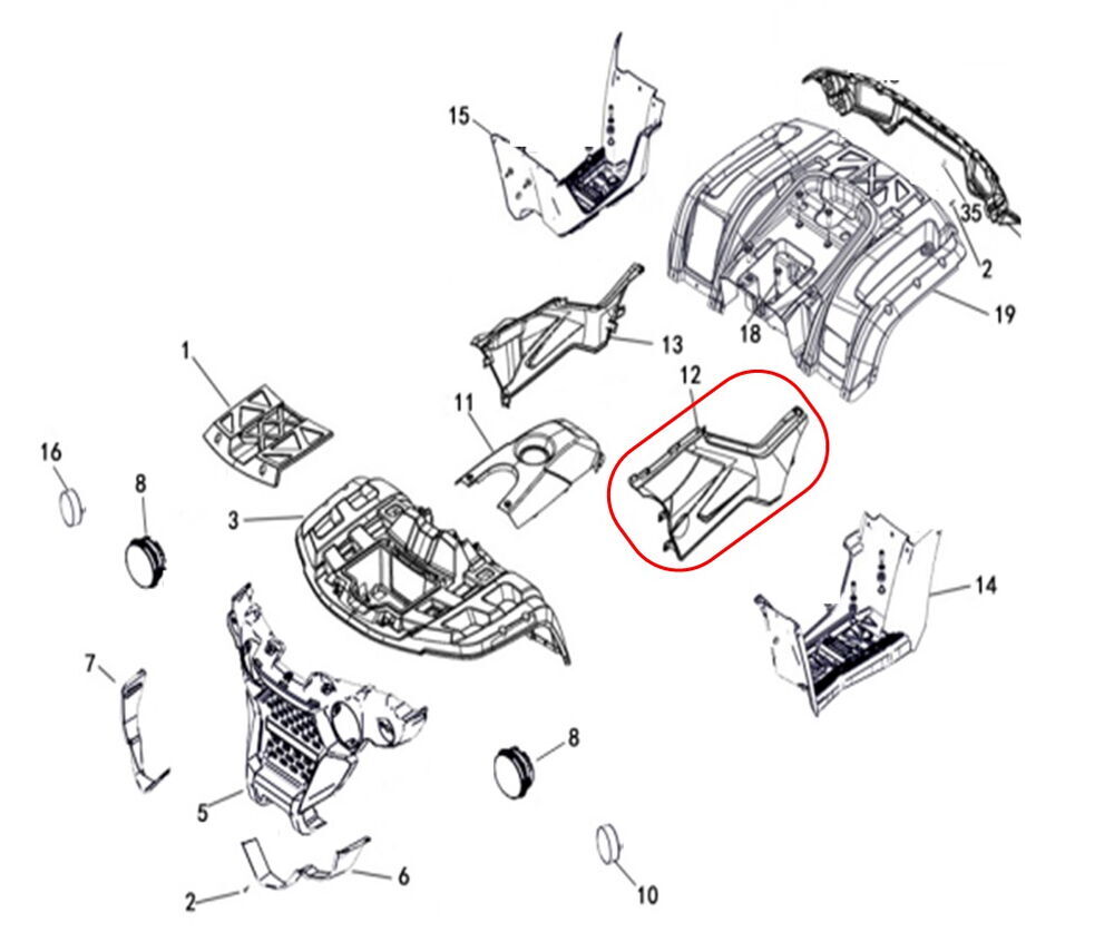 M210 Ayak İç Grenaj Sağ Gri