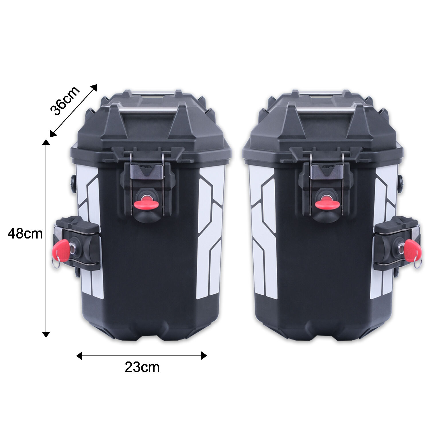 GP Kompozit Universal 26 lt x 2 Plastik Motosiklet Yan Çanta Seti Siyah