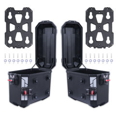 GP Kompozit Universal 26 lt x 2 Plastik Motosiklet Yan Çanta Seti Siyah