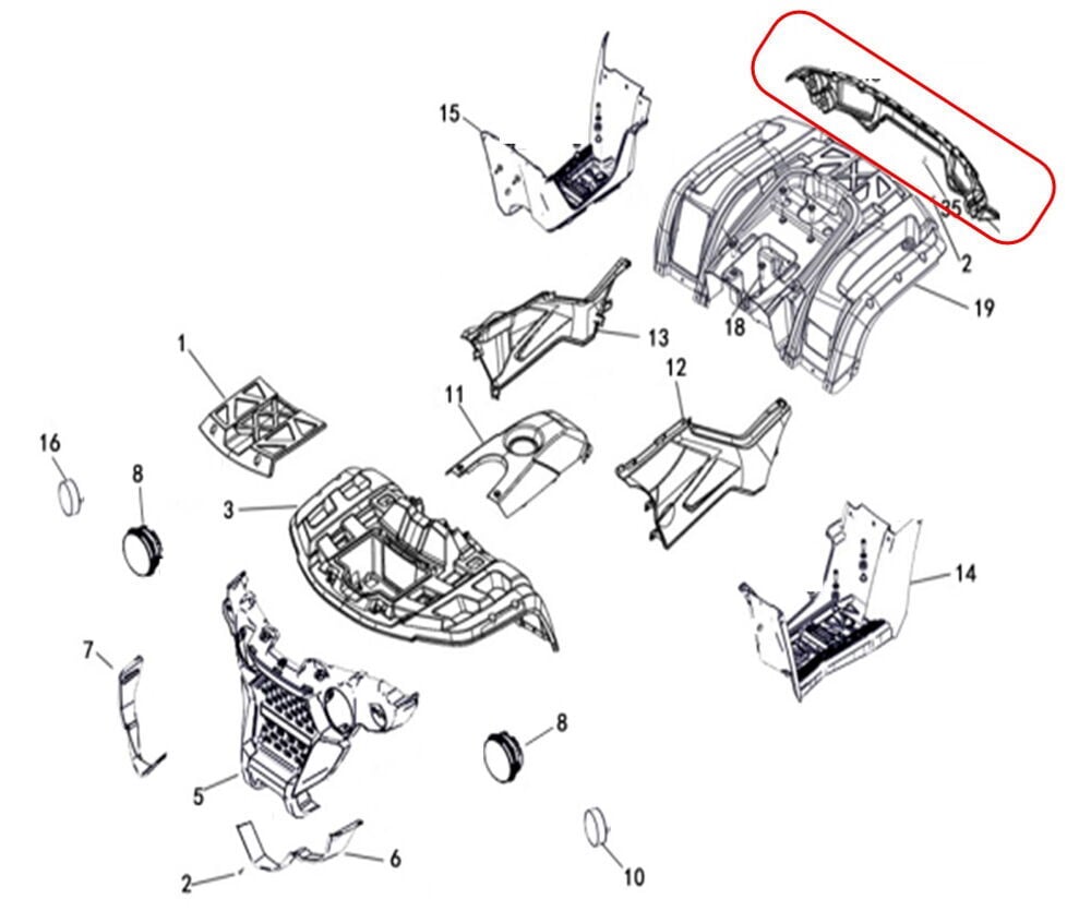 M210 Arka Stop Çerçevesi Komple