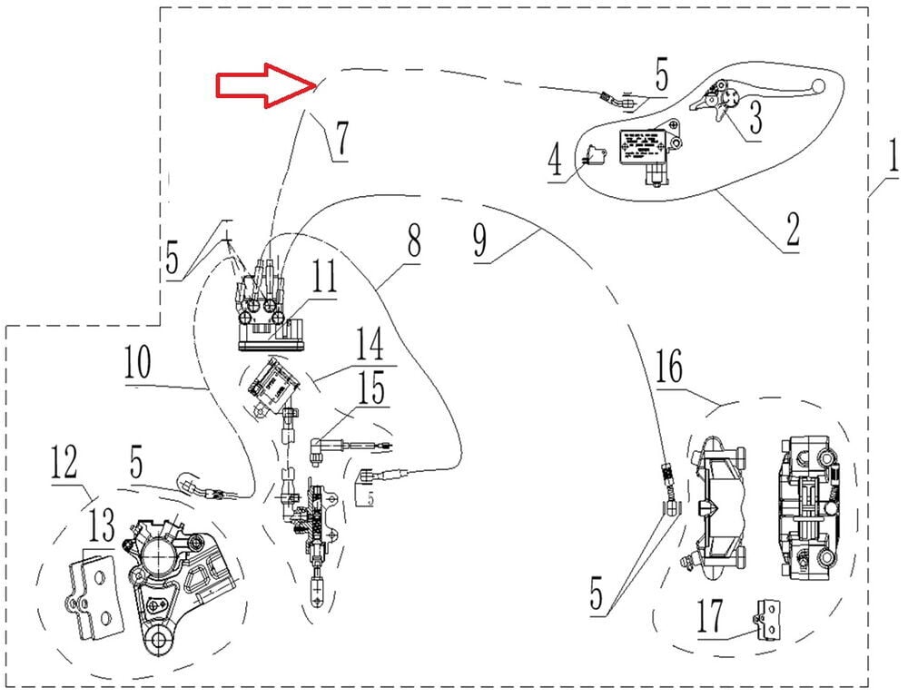 SPN 125 Ön Fren Hidrolik Hortumu Numara 5