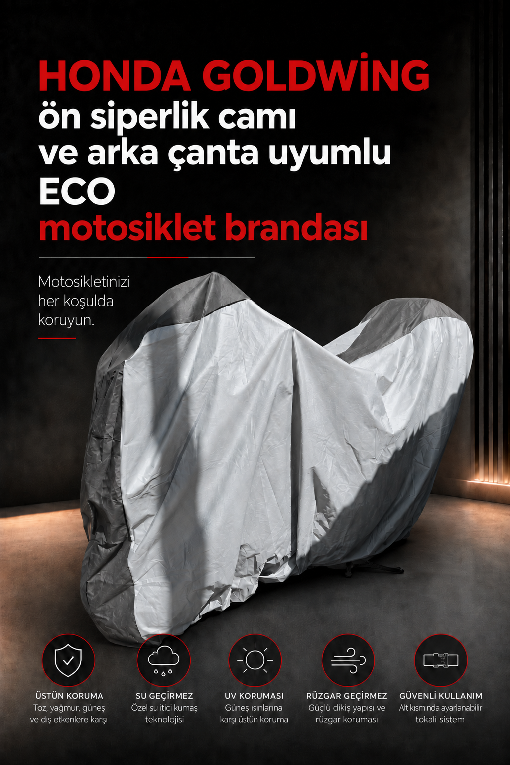 HONDA GOLDWİNG Modelleriyle Uyumlu ECO Motosiklet Brandası