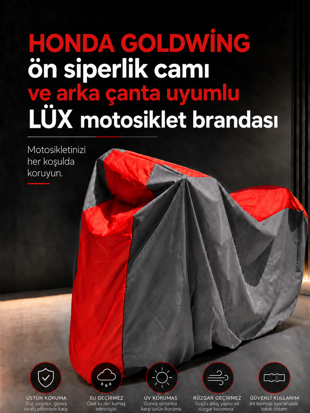 HONDA GOLDWİNG Modelleriyle Uyumlu LÜX Motosiklet Brandası