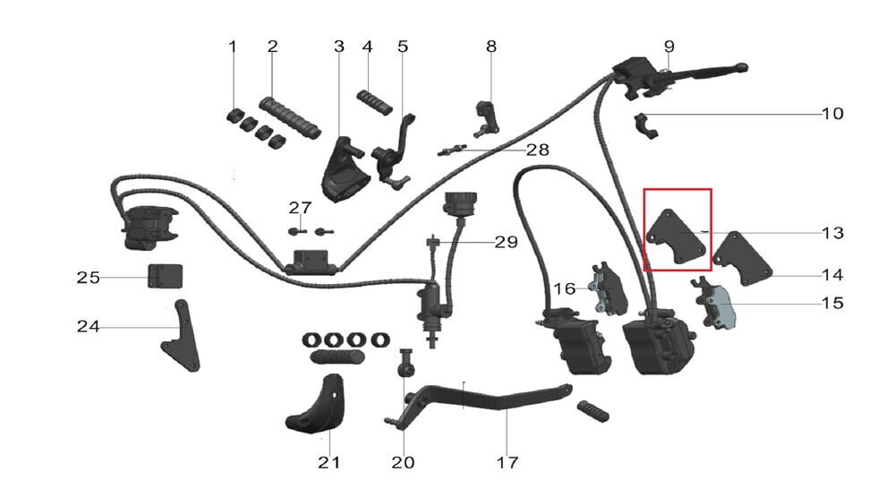 Ön Fren Merkezi Alt Braketi Sağ - PİLDER 125