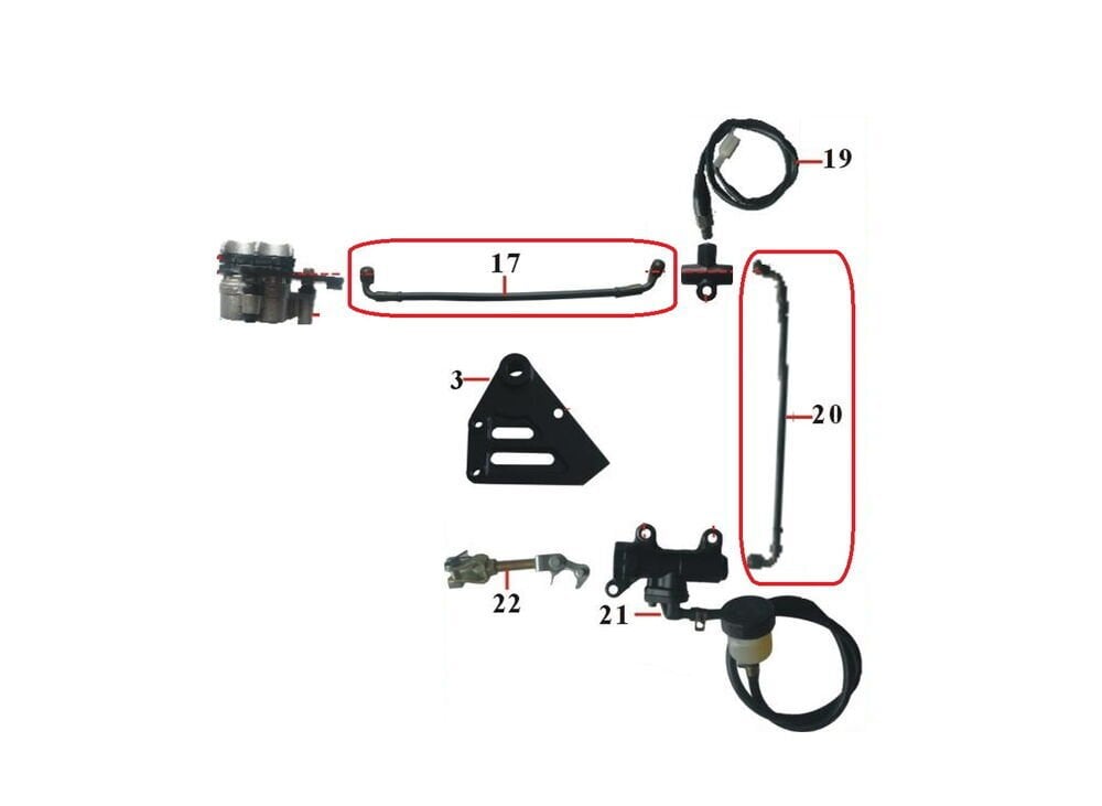 DD-250E-9B Arka Fren Hidrolik Hortumu Takım
