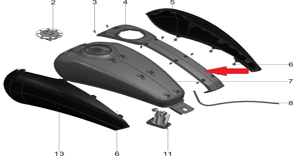 Pılder 125 Benzin Depo ORTA Granaj