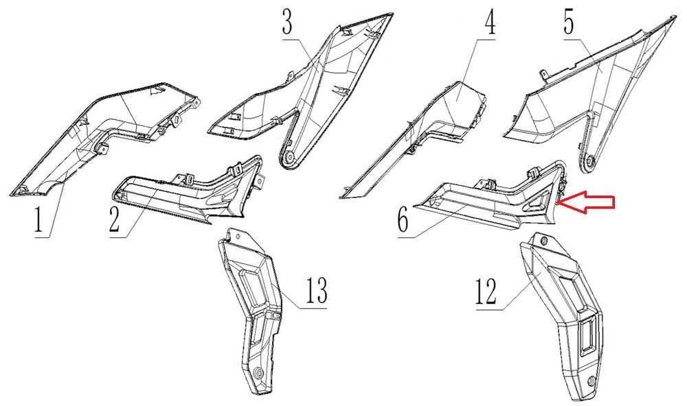 SPN 125 İç Basamak Grenaj Üst Sol
