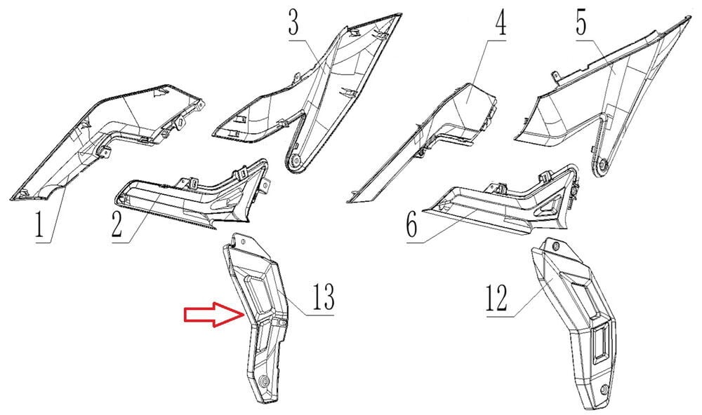 SPN 125 İç Basamak Grenaj Alt Sağ