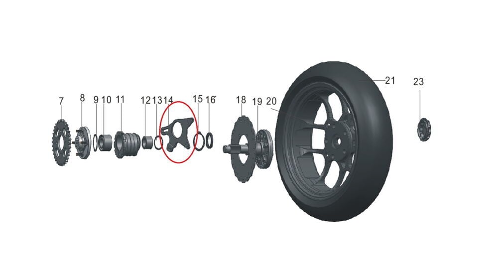 Arka Dişli Göbek Braketi - PİLDER 125
