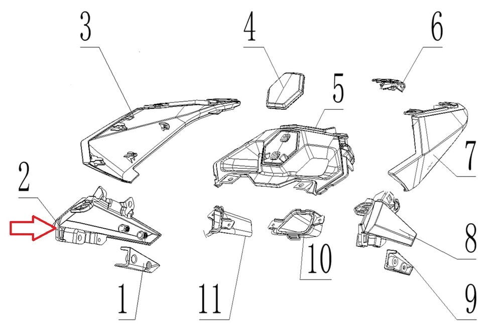 SPN 125 Sele Altı Taşıyıcısı Sağ
