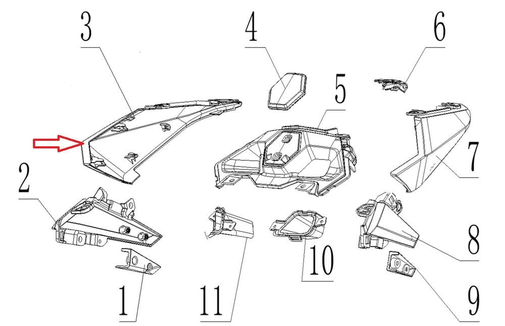 SPN 125 Arkçı Sele Altı Grenaj Sağ Siyah