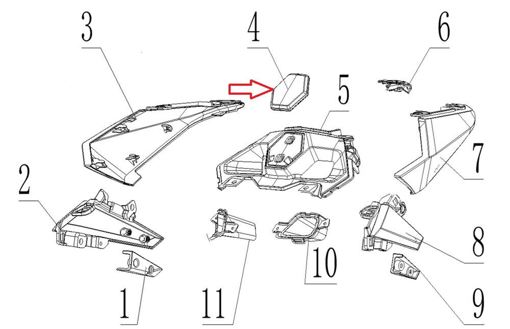 SPN 125 Arkçı Sele Orta Kapak Kırmızı