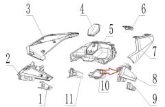 SPN 125 Sele Altı Taşıyıcısı Sol