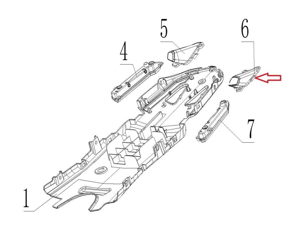 SPN 125 Sele Altı Koruma Plastiği Dekor Grenajı Sol
