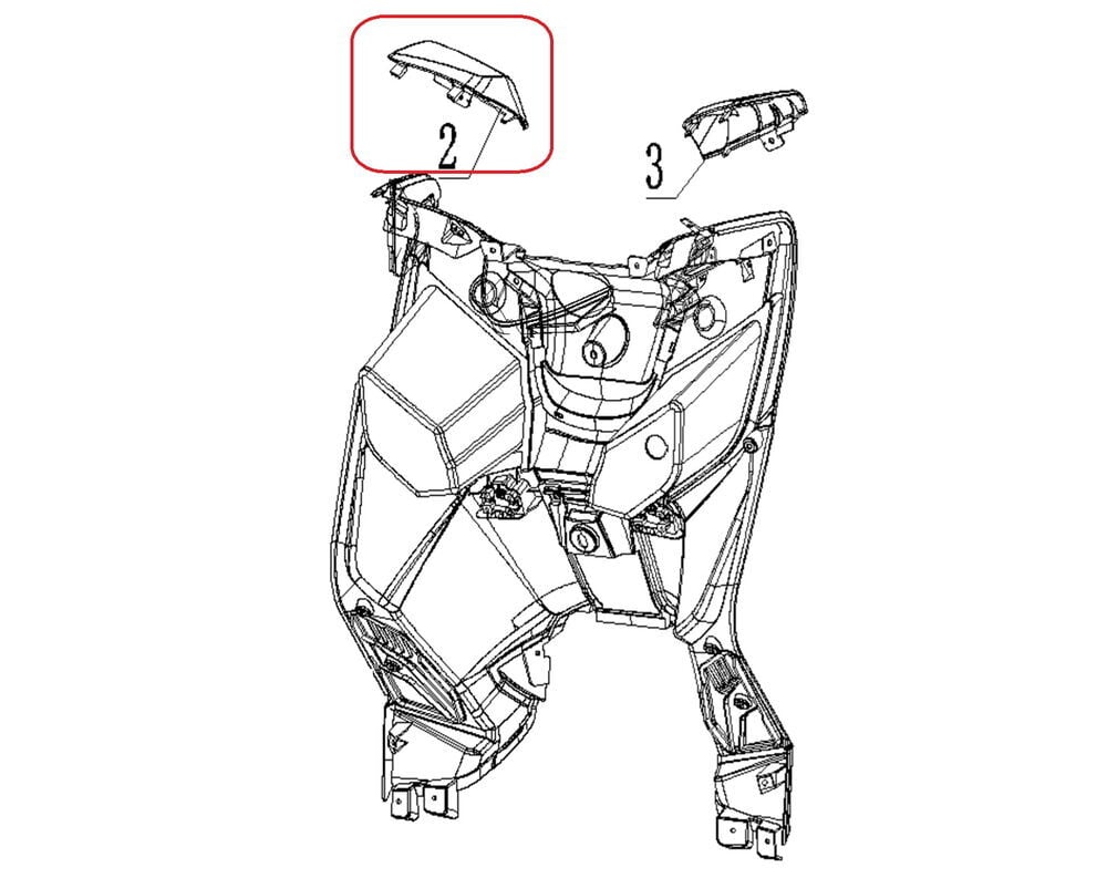 Max 125 Torpido Üst Kapak Sağ