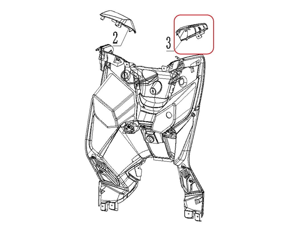 Max 125 Torpido Üst Kapak Sol
