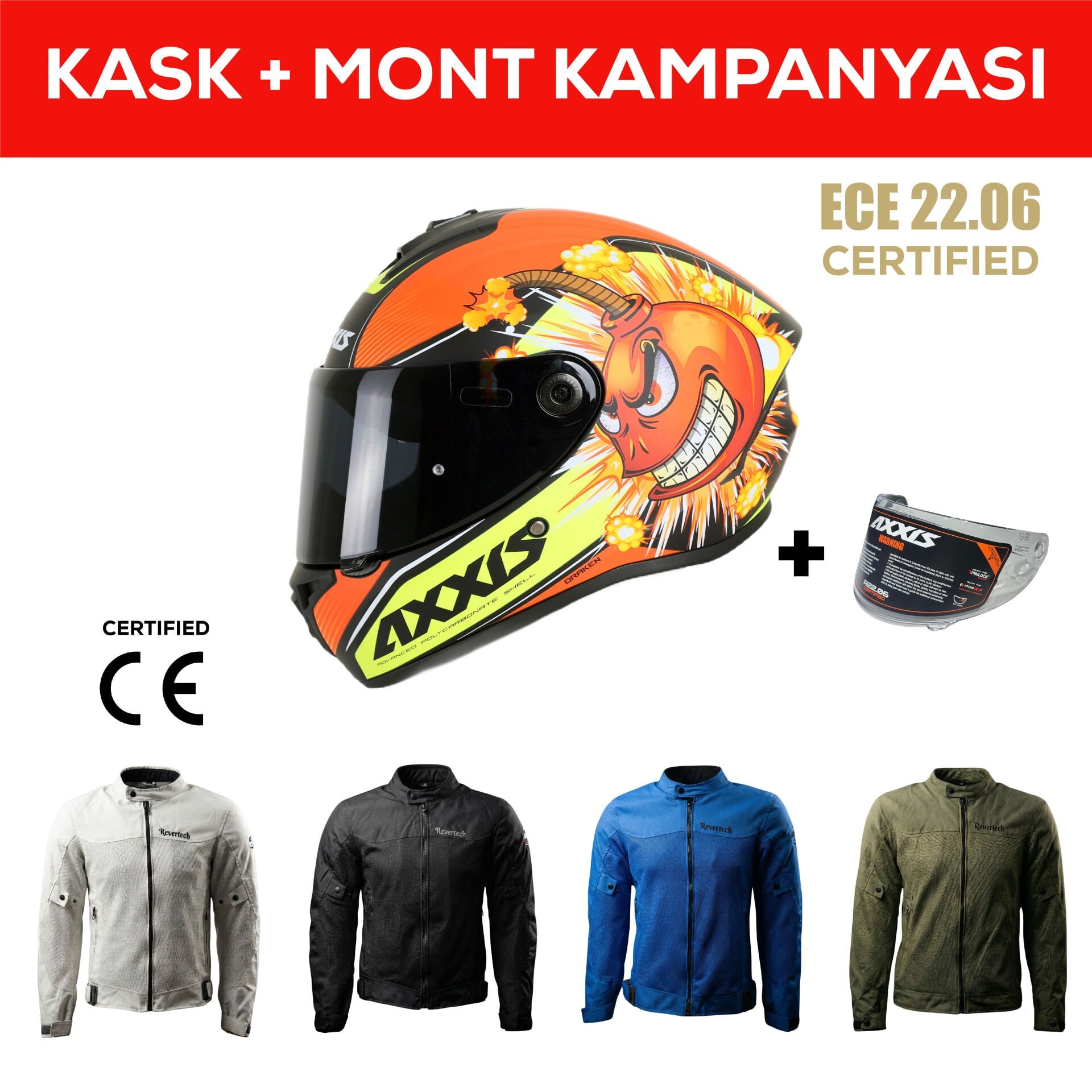 Draken S Bombs A5 / Mat Kırmızı Full Face Motosiklet Kaskı - İntercom Uyumlu, DOT VE ECE 22.06