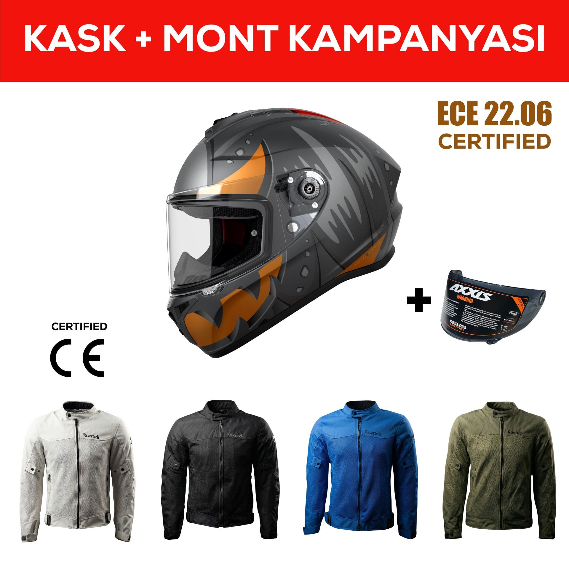 Draken S Pumpkin B4 / Fosfor Turuncu Full Face Motosiklet Kaskı - İntercom Uyumlu, DOT VE ECE 22.06