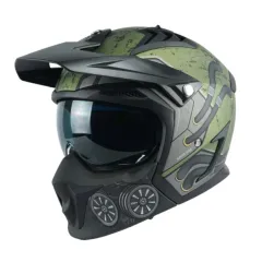 Axxis Hunter Sv Toxic C6 Mat Green Modüler Motosiklet Kask