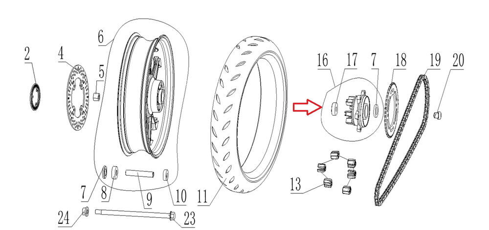 SPN 125 Arka Jant Flanş Göbek
