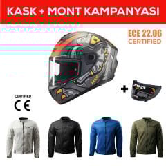 Draken S Dinatoon B5 / Mat Kırmızı Full Face Motosiklet Kaskı - İntercom Uyumlu, DOT VE ECE 22.06