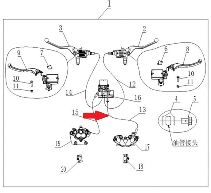 Xsuv 250 Ön Fren Hidrolik Hortumu Kalipere Giden