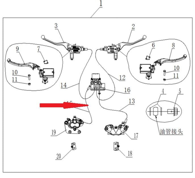 Xsuv 250 Arka Fren Hidrolik Hortumu Kalipere Giden
