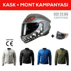 Draken S Forza B5 / Mat Red Full Face Motosiklet Kaskı - İntercom Uyumlu, DOT VE ECE 22.06