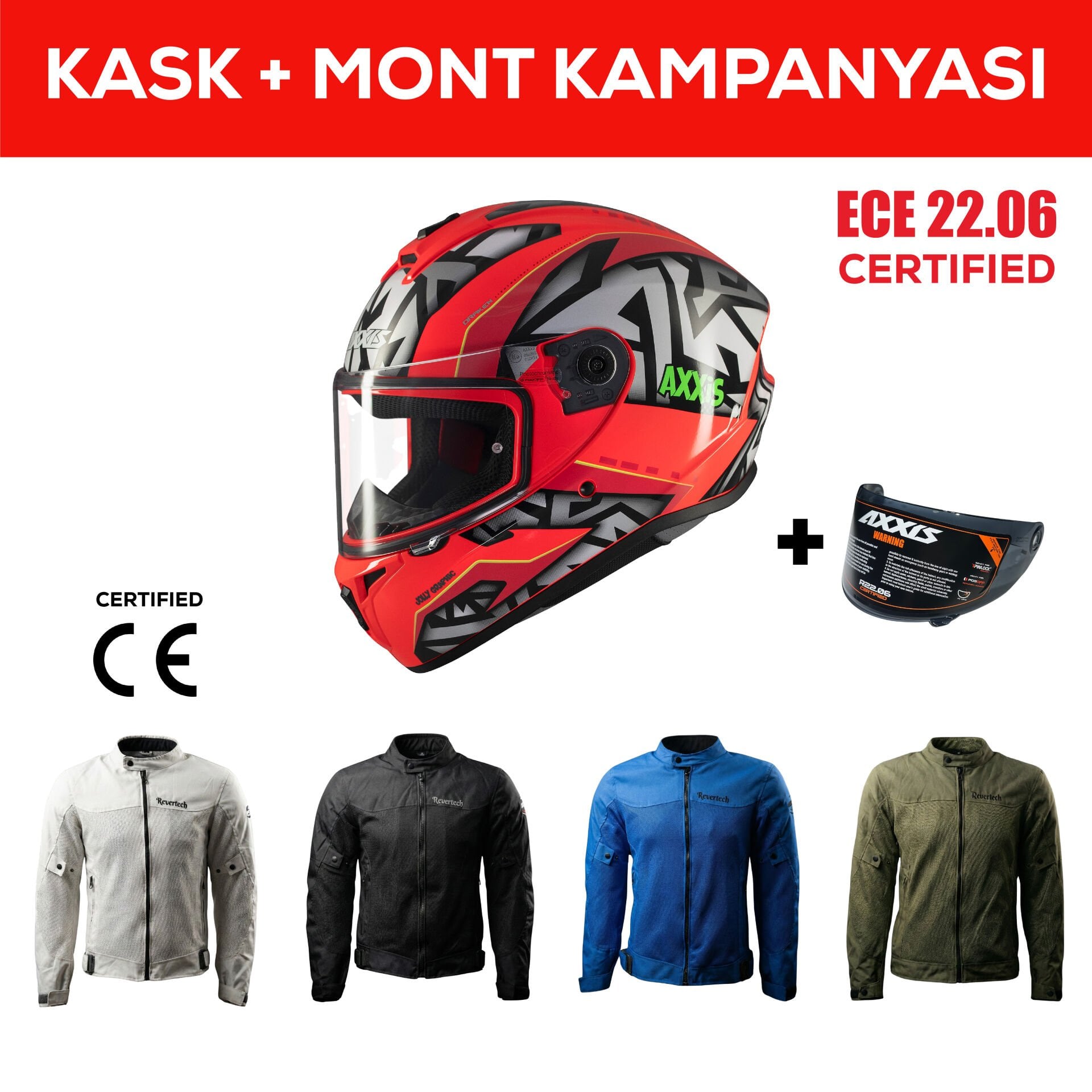 Draken S Jolly CS / Mat Kırmızı Full Face Motosiklet Kaskı - İntercom Uyumlu, DOT VE ECE 22.06