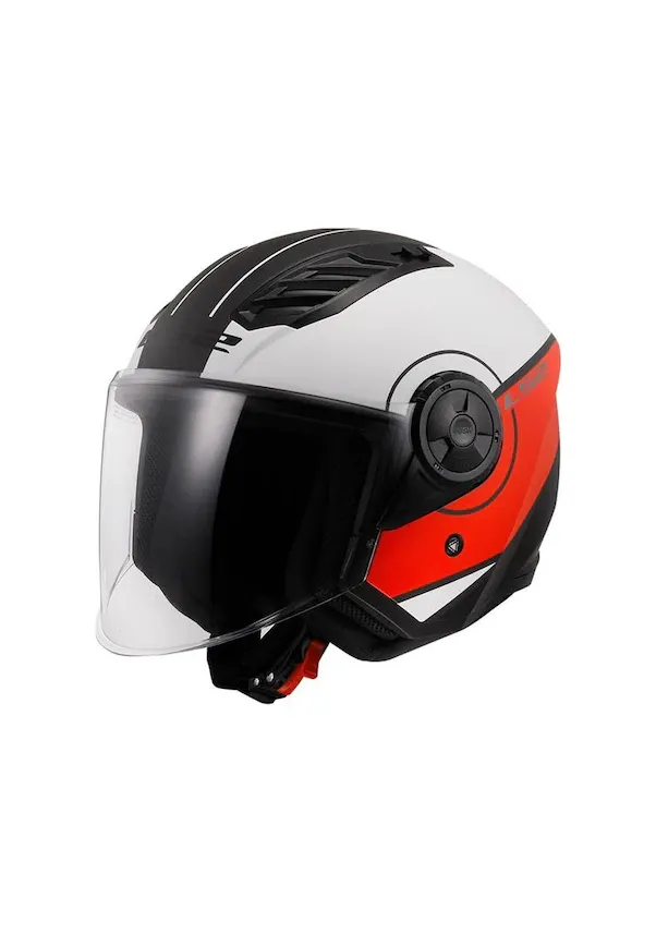 Ls2 Aırflow 2 Cover Yarım Çene Açılır Kask Beyaz - Kırmızı - Siyah
